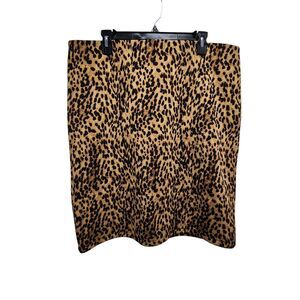 Cato Pencil Skirt Womens SZ XL Leopard Print Baddie Glam Office Fierce Stretch